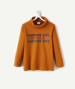 Sous-pull col roulé moutarde avec message positif garçon - 2 A