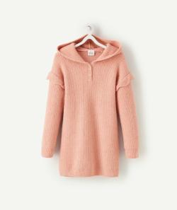 Robe en maille rose pâle avec effet pailleté fille - 6 A