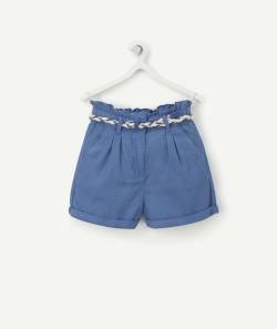 Short fluide fille bleu électrique avec ceinture - 9 A
