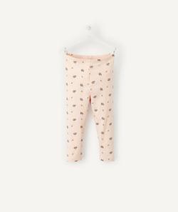 Legging bébé fille en coton biologique rose imprimé - 1 M