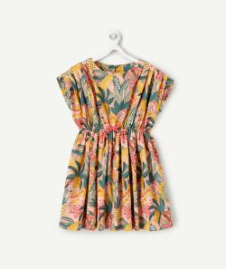 Robe fille en coton imprimée tropical - 12 A