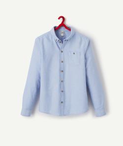 Chemise en coton bio bleu clair avec boutons garçon - 10 A