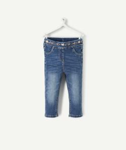 Tregging en denim avec broderie sur la ceinture bébé fille - 9 M