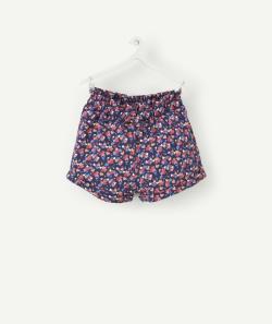 Short bébé fille en coton biologique bleu marine imprimé coeurs - 9 M