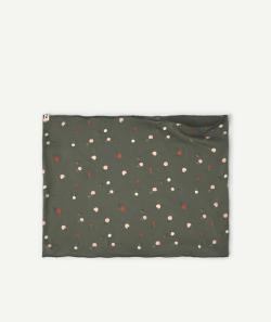 Snood bébé fille en coton vert avec pommes colorées - TU
