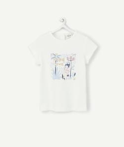 T-shirt bébé fille en coton biologique blanc avec imprimé - 9 M