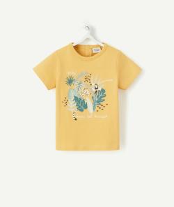 T-shirt bébé garçon jaune en fibres recyclées avec animation - 1 M