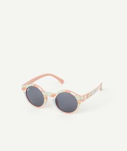 Lunettes de soleil rondes roses imprimées fleuries bébé fille - TU