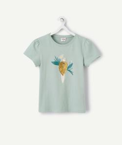 T-shirt fille en coton biologique avec oiseau à sequins - 3 A