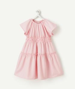Robe à volants fille rose avec rayures blanches - 8 A