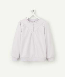 Sweat fille parme en fibres recyclées avec fronces - 2 A