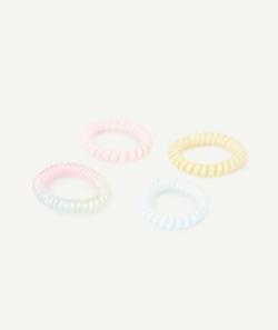 Lot de 4 élastiques spirales fille colorés - TU