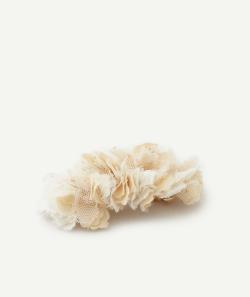 Barrette en tulle fille blanc et beige - TU