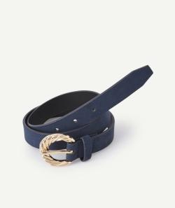 Ceinture fille en velours bleu marine - 60-65