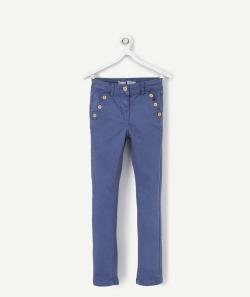 Pantalon super skinny fille bleu marine avec boutons pailletés - 14 A