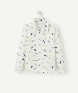 Chemise garçon en coton blanche avec motifs colorés - 5 A