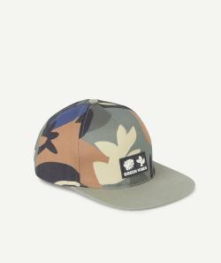 Casquette garçon en coton kaki avec feuillage et patch - 4-6 A