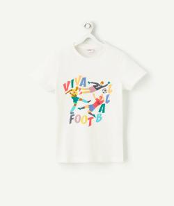 T-shirt blanc garçon en fibres recyclées thème football - 2 A