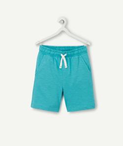 Bermuda garçon en coton biologique bleu turquoise - 12 A