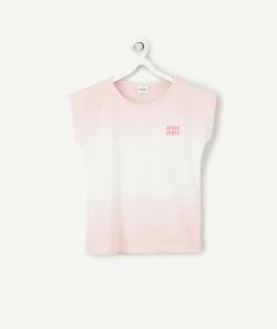T-shirt fille dégradé rose en coton avec message - 2 A