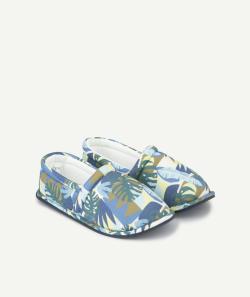 Chaussons garçon bleues et imprimés thème palmiers - 28-29