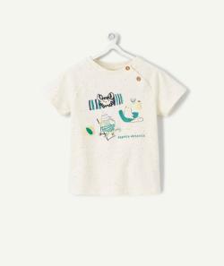T-shirt bébé garçon écru thème plage avec patch - 9 M
