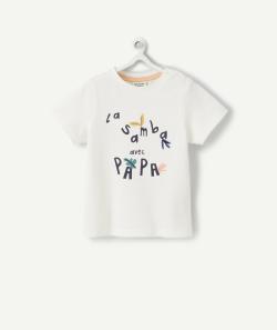 T-shirt bébé garçon blanc en coton anti uv bio avec message - 3 M