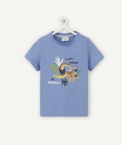 T-shirt bébé garçon bleu en coton anti uv bio imprimé toucan - 6 M