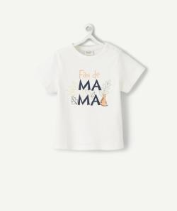 T-shirt blanc bébé garçon en fibres recyclées imprimé magique mama - 23 M