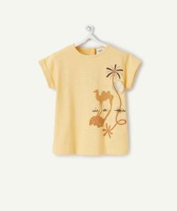 T-shirt bébé fille jaune en coton bio thème désert - 12 M