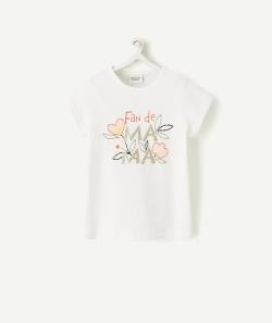 T-shirt blanc bébé fille en fibres recyclées imprimé magique maman - 36 M