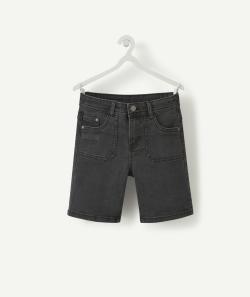 Bermuda garçon en denim noir à faible impact environnemental - 7 A
