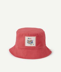 Bob fille réversible en coton rose avec patch - 8-10 A
