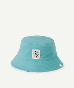 Bob bébé garçon en coton réversible bleu et blanc avec patch - 9-12 M