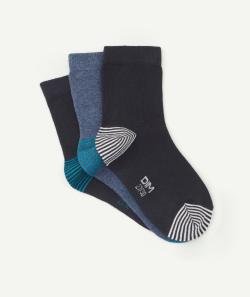 Lot de 3 paires de chaussettes mix and match bleu marine - 31-34