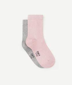 Lot de 2 paires de chaussettes roses et grises - 27-30