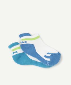 Lot de 2 paires de soquettes retro bleue et verte - 27-30