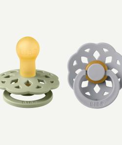 Lot de 2 tétines bohème grise et verte - T1