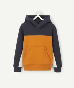 Sweat à capuche garçon en fibres recyclées colorblock - 8 A
