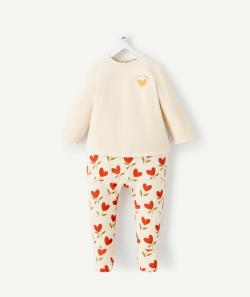 Dors bien bébé en fibres recyclées écru avec coeurs - 18 M