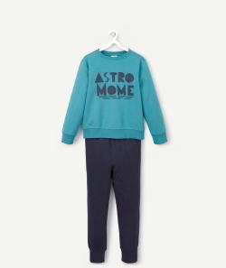 Pyjama garçon en fibres recyclées bleu message astronome - 4 A