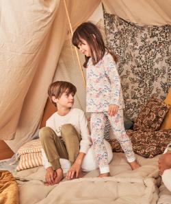 Pyjama fille en coton biologique imprimé fleuri - 2 A