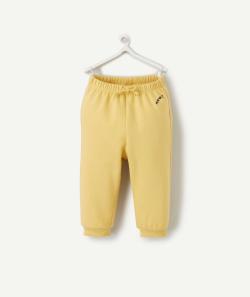 Jogging bébé garçon en fibres recyclées jaune avec message - 6 M