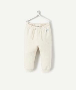 Jogging bébé garçon en fibres recyclées gris chiné avec message - 1 M