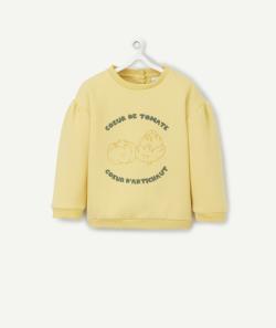 Sweat bébé fille en fibres recyclées jaune avec legumes - 24 M