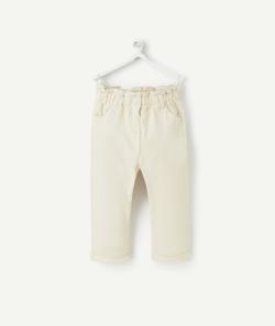 Pantalon relax bébé fille en fibres recyclées beige - 24 M