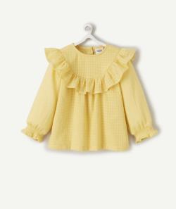 Blouse bébé fille jaune avec volants - 18 M