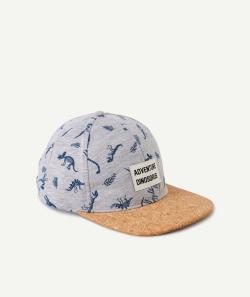 Casquette garçon en coton imprimé avec dinosaures et patch - 12-14 A