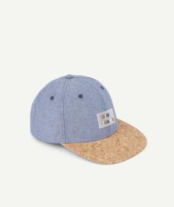 Casquette garçon en coton avec visière effet liège et patch - 12-14 A