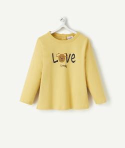 T-shirt bébé garçon en coton bio jaune avec message love - 6 M